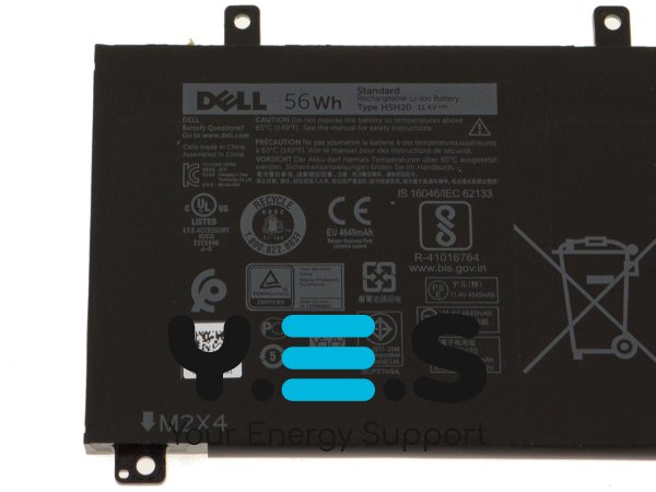 Original 4649mAh 11.4V H5H20 6GTPY(версія 1) батарея для Dell Inspiron7590,7591,Precision5520,5530,XPS15 7590,9560,9570,5D91C,P83F001,GPM03,P56F002,05041C