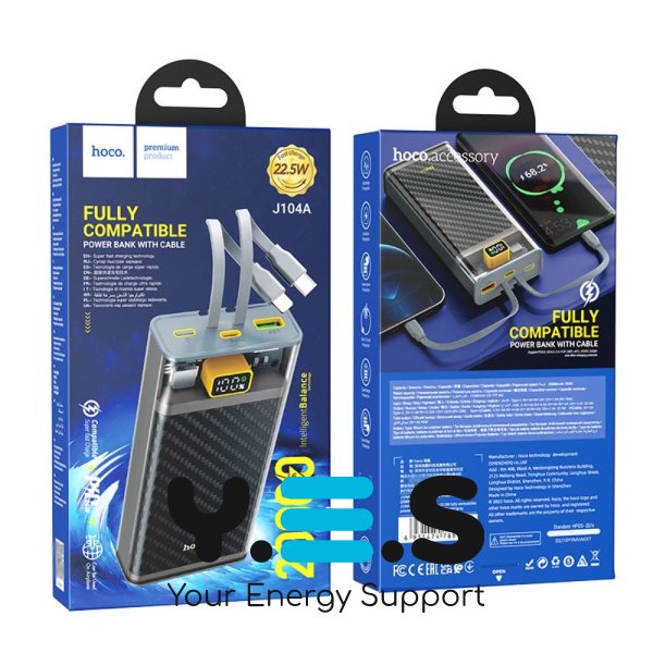 УМБ (павербанк) Power bank Hoco J104A 20000mAh 22.5W сірий