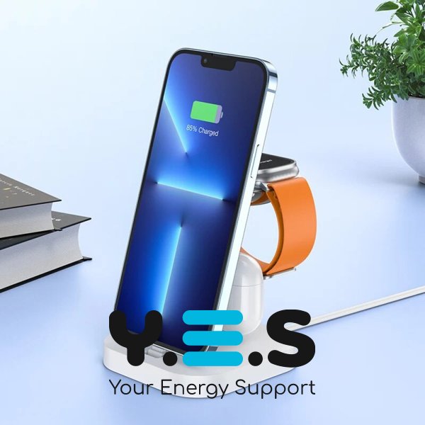 Настільна зарядна док-станція для iPhone/iWatch/Airpods HOCO CW43 3-in-1 | 2.1A, 2.5/5W | white