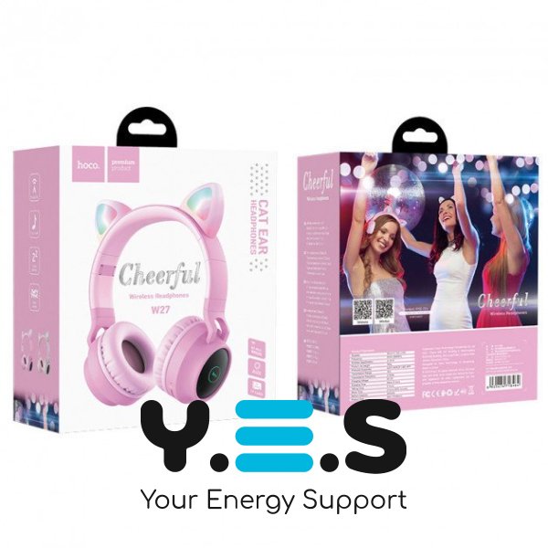 Навушники Hoco W27 Cat ear Bluetooth бездротові сірий (749521)