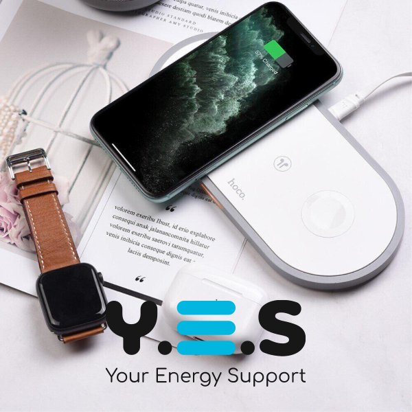 Бездротова зарядна станція Hoco CW24 3 in 1 Fast Charger White