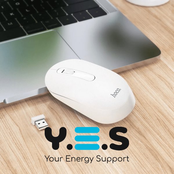 Миша комп'ютерна бездротова HOCO GM14 Platinum business біла
