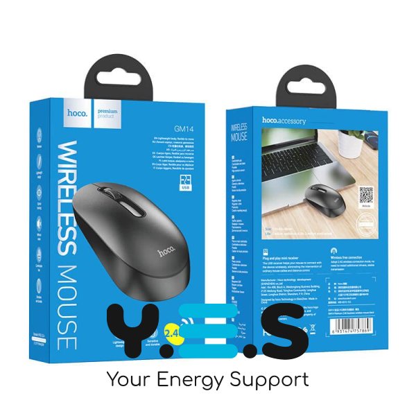 Миша комп'ютерна бездротова HOCO GM14 Platinum business чорна