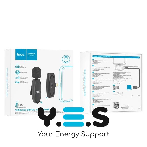 Бездротовий цифровий петличний мікрофон Hoco L15 iP Crystal