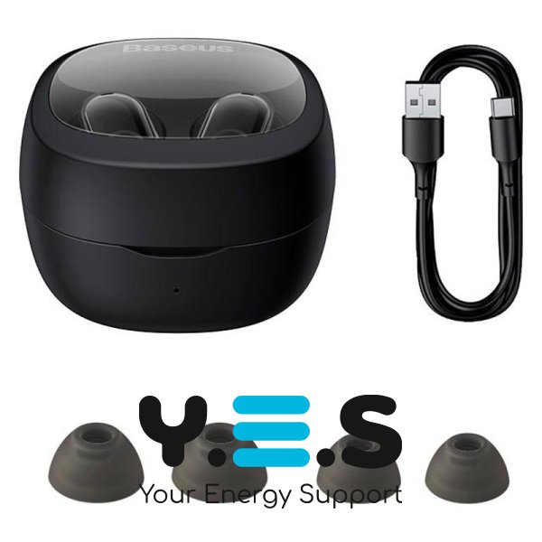 Бездротові навушники Bluetooth гарнітура з мікрофоном Baseus Bowie WM02 |BT5.3, 40/300mAh, 5h, Hi-Fi| Black