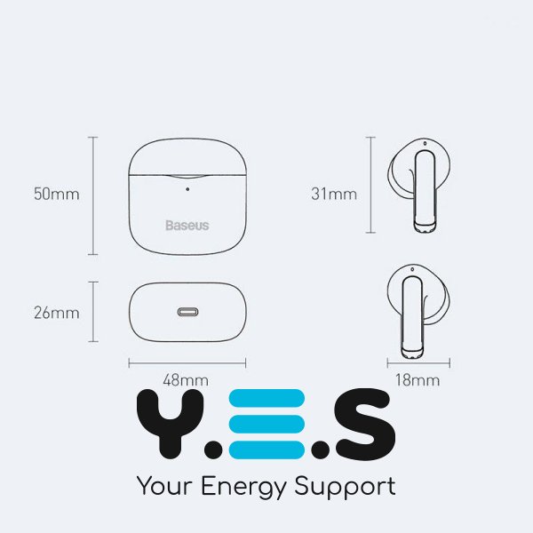 Бездротові Bluetooth навушники BASEUS True Wireless Earphones Bowie E3 IP64 | Black (NGTW080001)