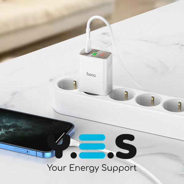 Мережевий зарядний пристрій Hoco C100A PD20W+QC3.0 White (769800) [76039]