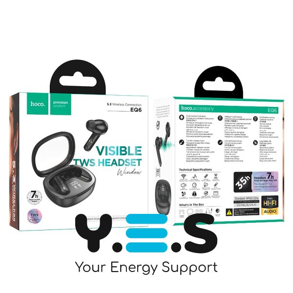 Навушники HOCO Shadow true wireless BT headset EQ6 BT5.3 40/320мАг 7год Чорний