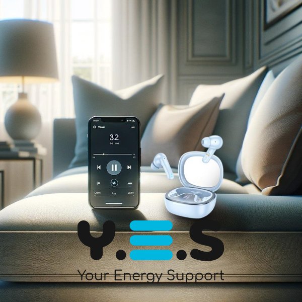 Бездротові Bluetooth навушники HOCO Shadow true wireless BT headset EQ6 LED | BT5.3, 40/320mAh, 7h | Blue