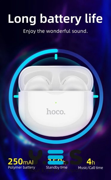 Безпровідні навушники Hoco EW35 Bluetooth 5.3 для iPhone, Samsung, Xiaomi та та ін. білі