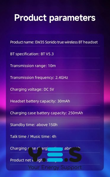 Безпровідні навушники Hoco EW35 Bluetooth 5.3 для iPhone, Samsung, Xiaomi та та ін. білі