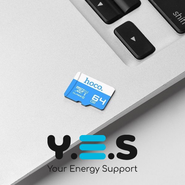 Карта пам'яті Hoco TF 64GB MicroSD (90Мб/с, швидкісна) - Блакитний