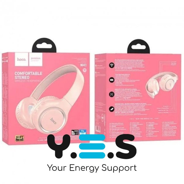 Бездротові накладні навушники лопухи Hoco W41 Charm Bluetooth pink FF 391900005