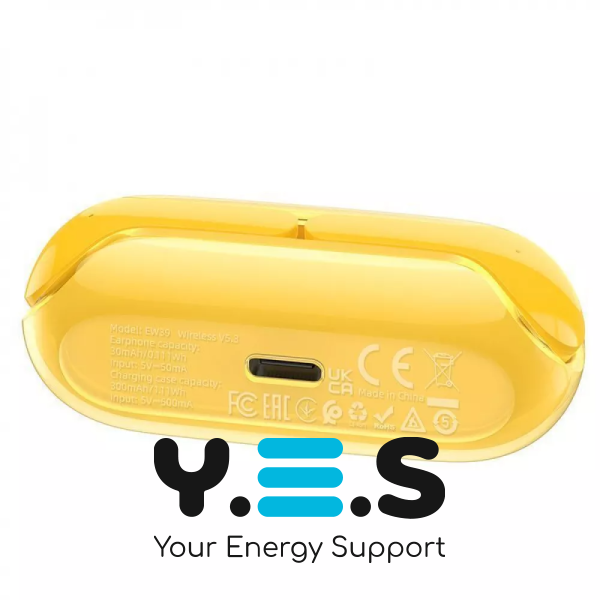 Бездротові навушники з активним шумозаглушенням Hoco EW39 Bright TWS жовті