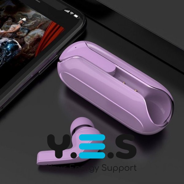 Бездротові навушники з активним шумозаглушенням Hoco EW39 Bright TWS фіолетові