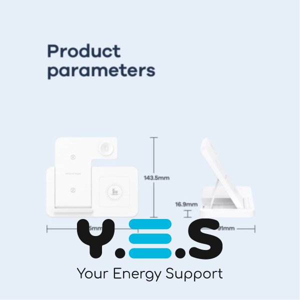 Настільна безпровідна зарядка чорна 3в1 розкладна + нічник REMAX RP-W70 3-in-1 22W