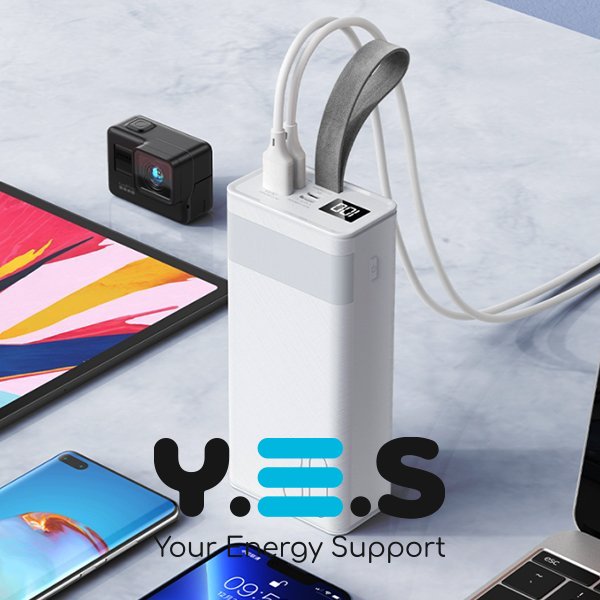 Зовнішній акумулятор Білий Remax RPP-320 Chinen 30000mAh QC 22.5W LED лампа