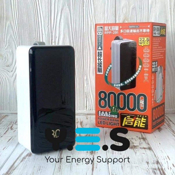 Зовнішній акумулятор Power Bank REMAX RPP-291 Chinen Series 22.5W PD+QC Multi-compatible Fast Charging with LED