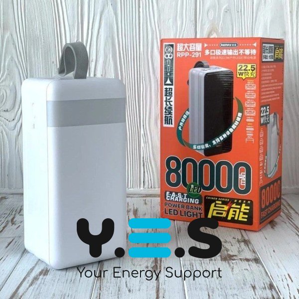 Зовнішній акумулятор Power Bank REMAX RPP-291 Chinen Series 22.5W PD+QC Multi-compatible Fast Charging with LED