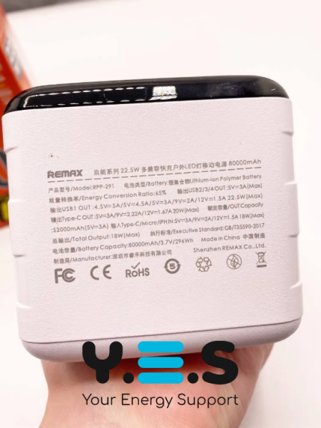 Зовнішній акумулятор Power Bank REMAX RPP-291 Chinen Series 22.5W PD+QC Multi-compatible Fast Charging with LED