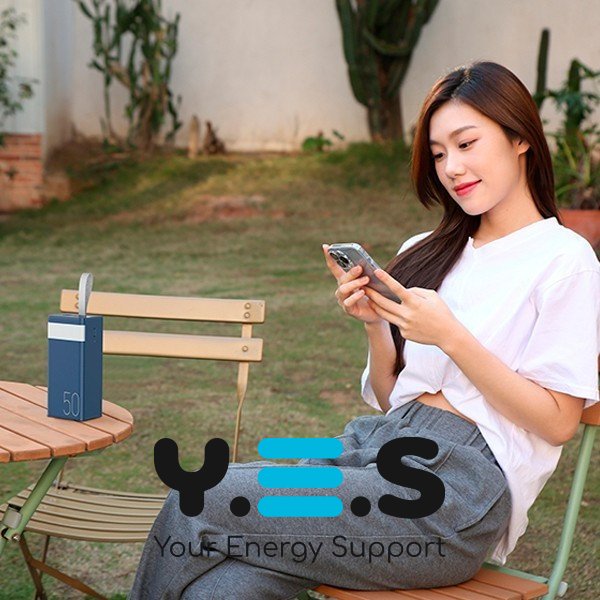 Повербанк синій 50000мАч Remax RPP-321 22.5W здатний заряджати 3 телефони одночасно + ліхтар