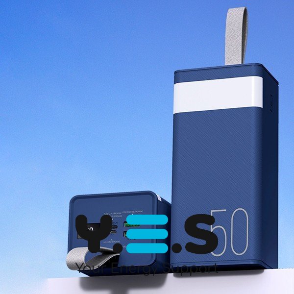 Повербанк синій 50000мАч Remax RPP-321 22.5W здатний заряджати 3 телефони одночасно + ліхтар