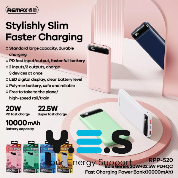 УМБ білий 10000mAh Remax RPP-520 20W+22.5WQC + PD Швидка зарядка
