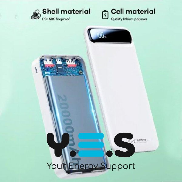 Зовнішній білий акумулятор 20000mAh повербанк Power Bank Remax RPP-521 | 2USB/Type-C/micro-USB, PD/QC, 5A/22.5W|