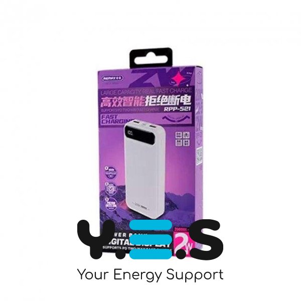 Зовнішній білий акумулятор 20000mAh повербанк Power Bank Remax RPP-521 | 2USB/Type-C/micro-USB, PD/QC, 5A/22.5W|