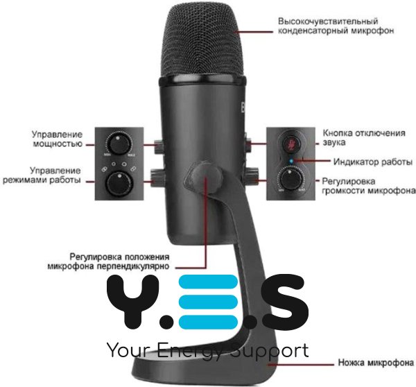 Конденсаторний USB мікрофон BOYA BY-PM700 для запису інтерв'ю, подкастінгу, конференц-зв'язку