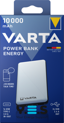 Power Bank Varta ENERGY 10000mAh, White (57976101111)