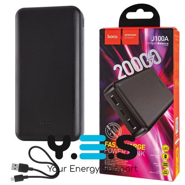 Универсальная мобильная батарея HOCO J100A High-ranking power bank, 20000mAh, Black