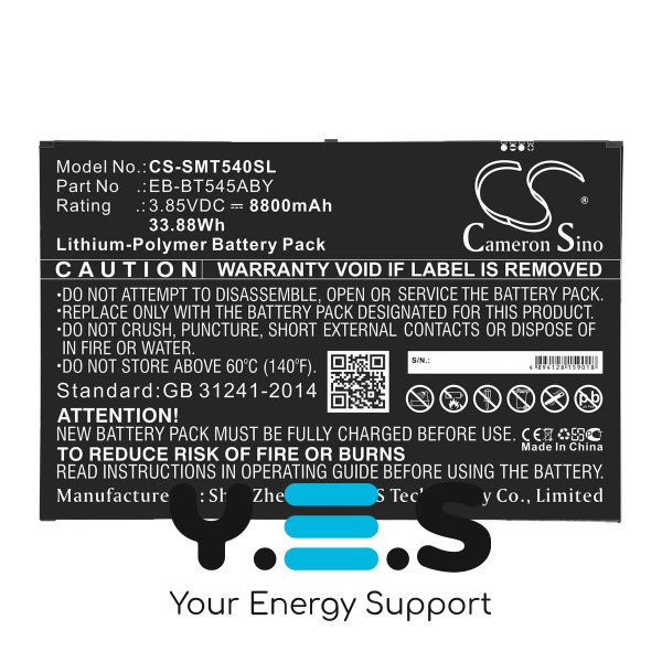 Батарея Cameron Sino EB-BT545ABY (CS-SMT540SL) для планшетів Samsung Galaxy Tab Active Pro 10.1 SM-T540 (8800 mAh) HPW-14308