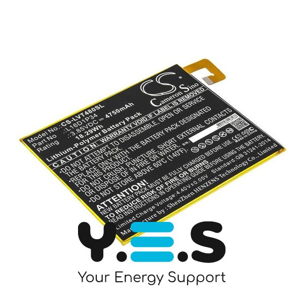 Батарея для планшета Lenovo L16D1P34 (Cameron Sino CS-LVT480SL) 4750 mAh HPW-13806