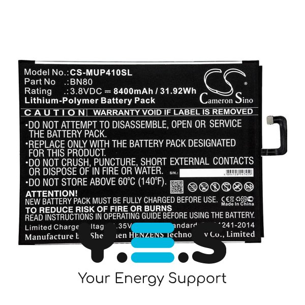 Батарея для планшета Xiaomi BN80 (Cameron Sino CS-MUP410SL) 8400 mAh HPW-13838