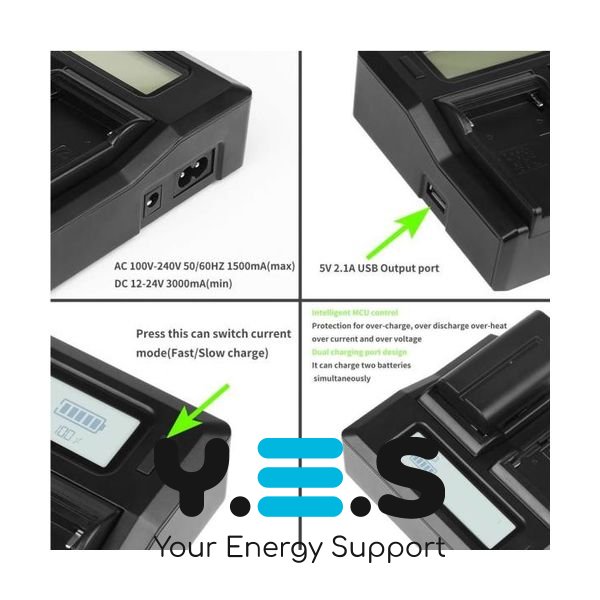 Зарядне на 2 батареї для Sony NP-FP30 NP-FP50 NP-FP70 NP-FP90 HPW-13362