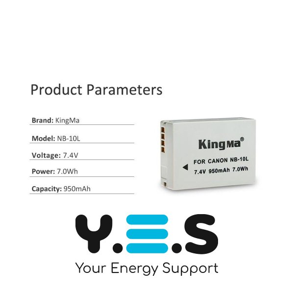 Батарея для фотоапарату Canon NB-10L (KingMa) 950 mAh HPW-14169