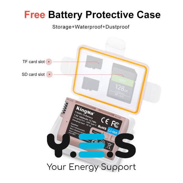 Батарея для фотоапарату Nikon EN-EL15 USB-C (KingMa) 1960 mAh HPW-14667