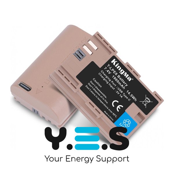 Батарея для фотоапарату Canon LP-E6 USB-C (KingMa) 1960 mAh HPW-14741