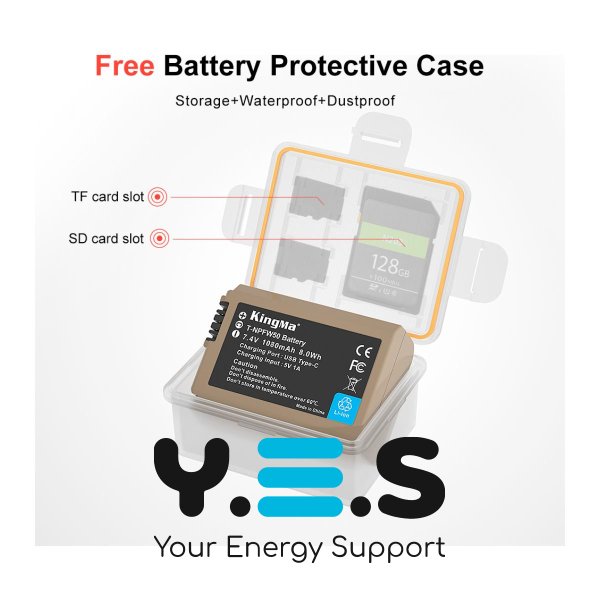 Батарея для фотоапарату Sony NP-FW50 USB-C (KingMa) 1080 mAh HPW-14743