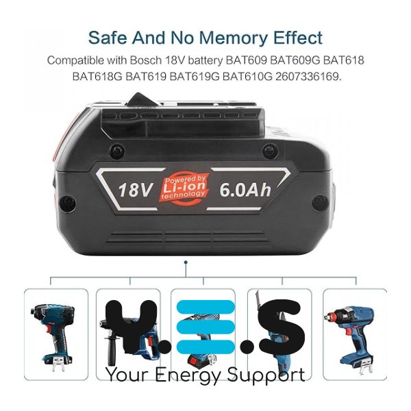 Акумулятор BAT610G 18V 6.0 Ah до електроінструменту BOSCH HPW-15198