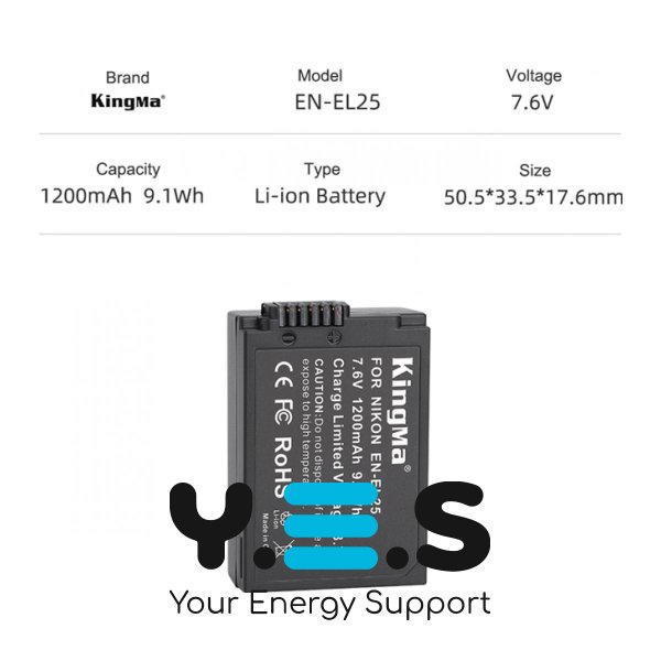 Батарея для фотоапарату Nikon EN-EL25 (KingMa) 1200 mAh HPW-14535