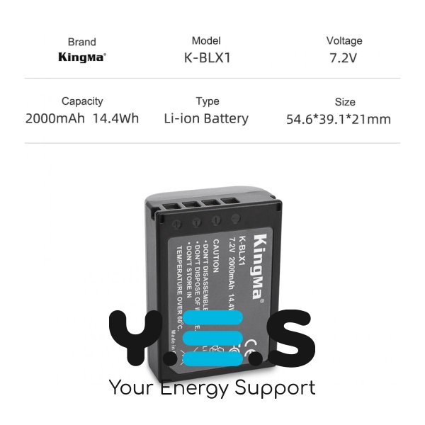 Батарея для фотоапарату Olympus BLX-1 (KingMa) 2000 mAh HPW-14744
