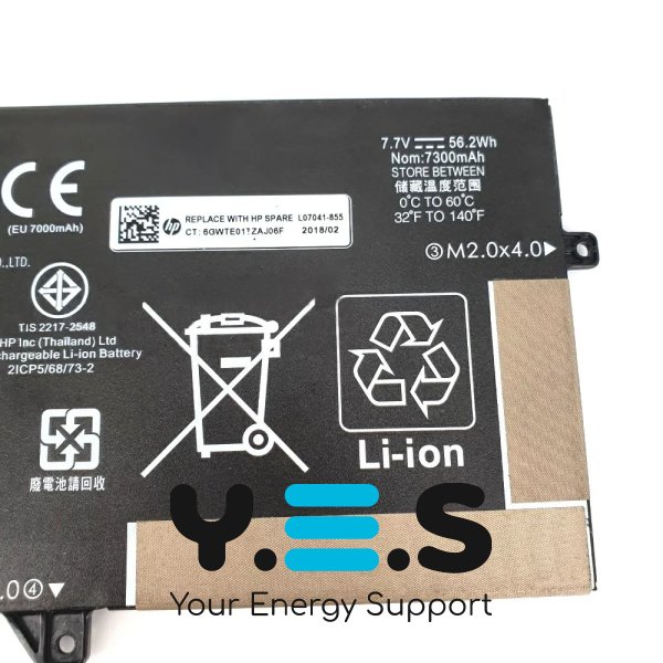 Батарея (оригінал) для HP EliteBook X360 1040 G5 BL04XL HSTNN-DB8M HSTNN-UB7N Напруга: 7.7V Ємність: 7300mAh (56.2Wh)