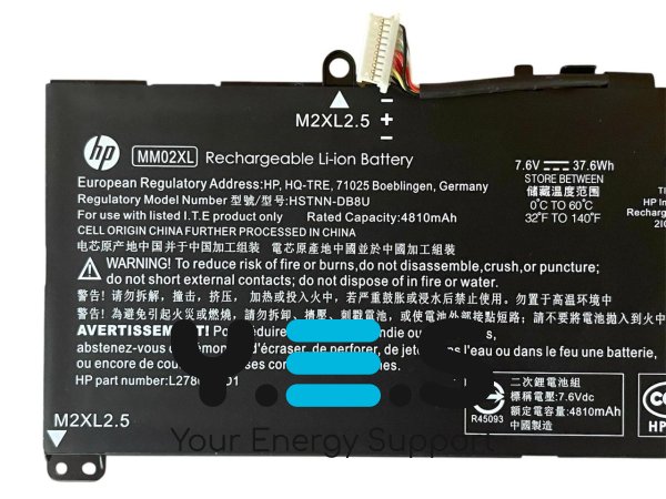 Батарея (оригінал) для HP Pavilion 13-AN 3-AN0000TU 13-AN0004TU 13-AN0010NR 13-AN0012TU  MM02XL 7.6V 4810mAh (37.6Wh)
