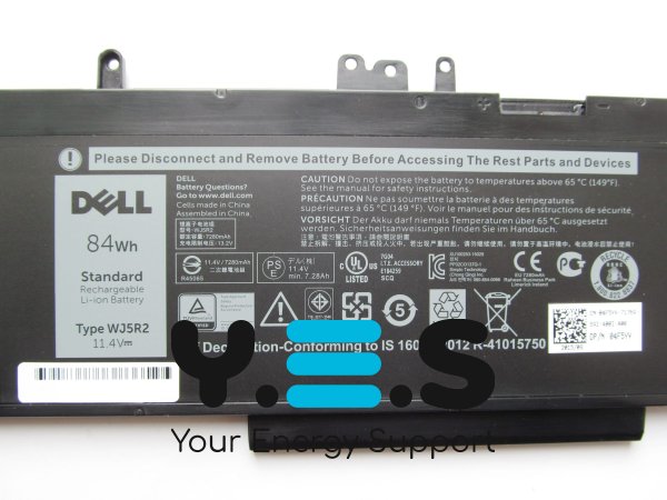 7260mAh 11.4V WJ5R2 акумулятор для DELL Precision 15 3510 M3510 Series WJ5R2 4F5YV