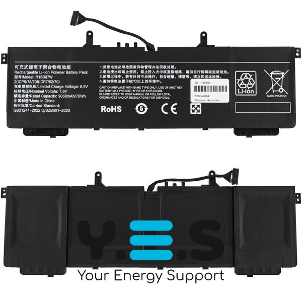 Батарея для Xiaomi RedmiBook Pro 15 XMA2007 R15B07W 7.72V 9068mAh 70Wh