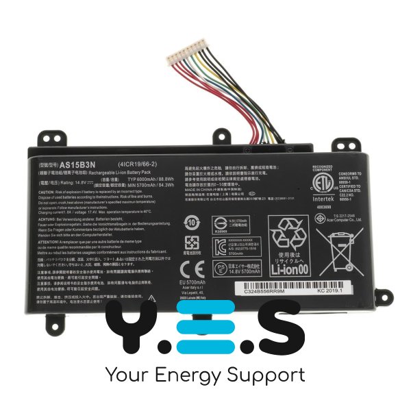 Батарея (оригінал) для ACER Predator 15 G9-591, G9-593 AS15B3N 14.8V 6000mAh 88.8Wh