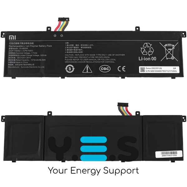 Батарея (оригінал) для Xiaomi R14B03W 7.7V 7273mAh 56Wh