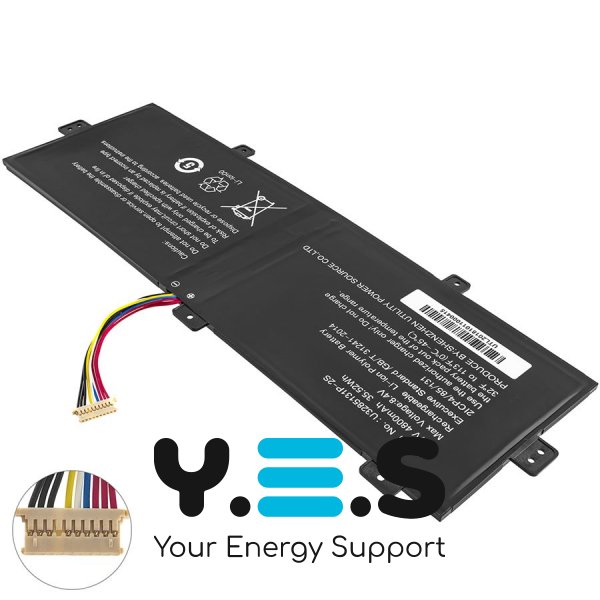 Батарея для  Prestigio SmartBook 141 C4 U3285131P-2S 10P-9Lines  короткий (5см) кабель 7.6V 4800mAh Black